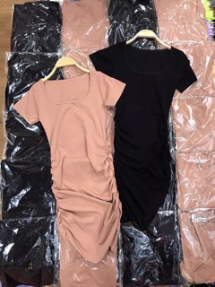 Váy body cổ vuông dúm eo