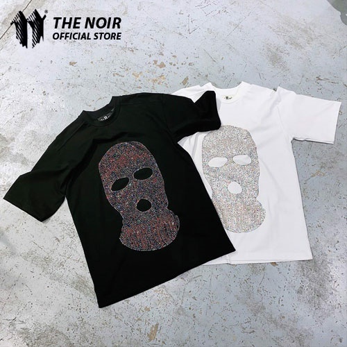 ÁO THUN FORM RỘNG - ĐÍNH ĐÁ - UNISEX NAM NỮ - MẶT NẠ - STREERTWEAR - NOIR GANG DIAMOND - THE NOIR