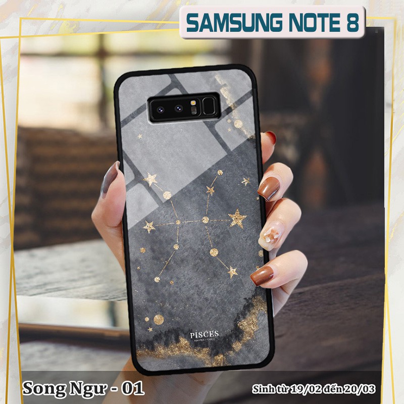 Ốp lưng kính 3D Samsung Galaxy Note 8 cung hoàng đạo