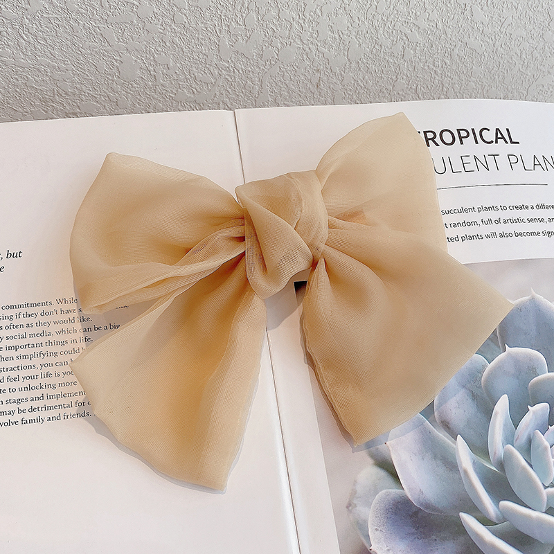 Kẹp tóc vải thắt nơ thanh lịch xinh xắn