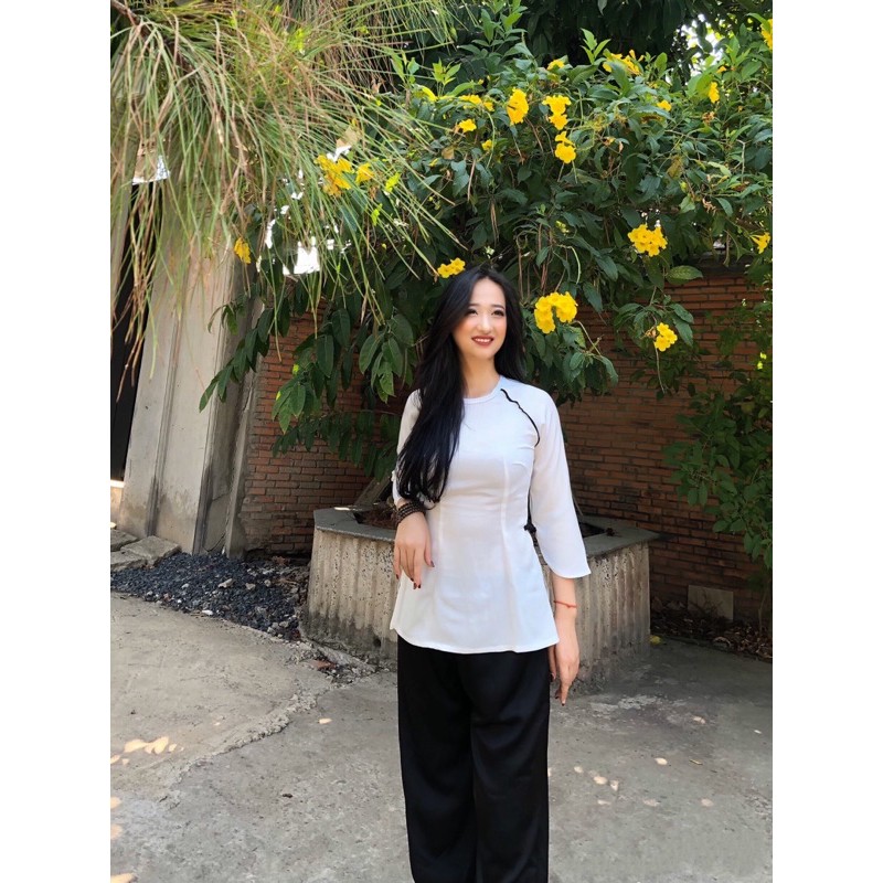 Set Bà ba cúc tàu - Đồ lam đi chùa - Xưởng may Huỳnh Gia-