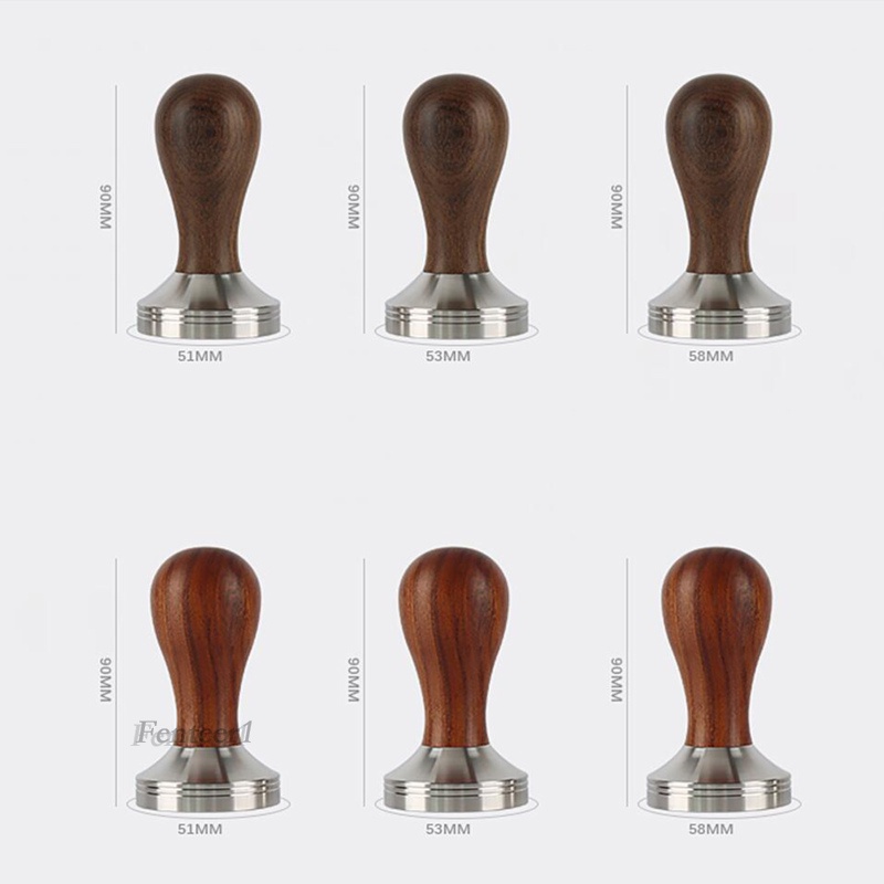 1 [Fenteer1] Dụng Cụ Ép Hạt Cà Phê Espresso Bằng Thép Không Gỉ Tay Cầm Bằng Gỗ