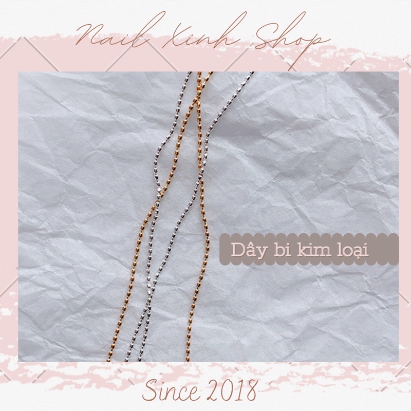 Dây bi kim loại gắn móng nail phong cách Hàn Quốc