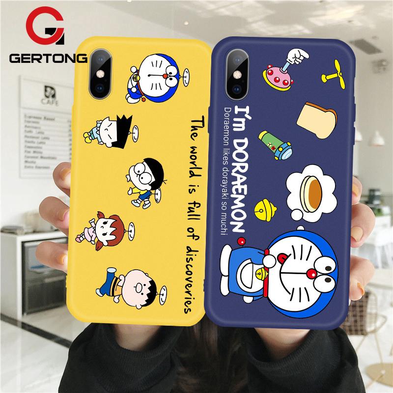 Ốp điện thoại silicone TPU mềm in hình Doraemon cho iPhone X XR XS MAX 6 6s 7 8 Plus