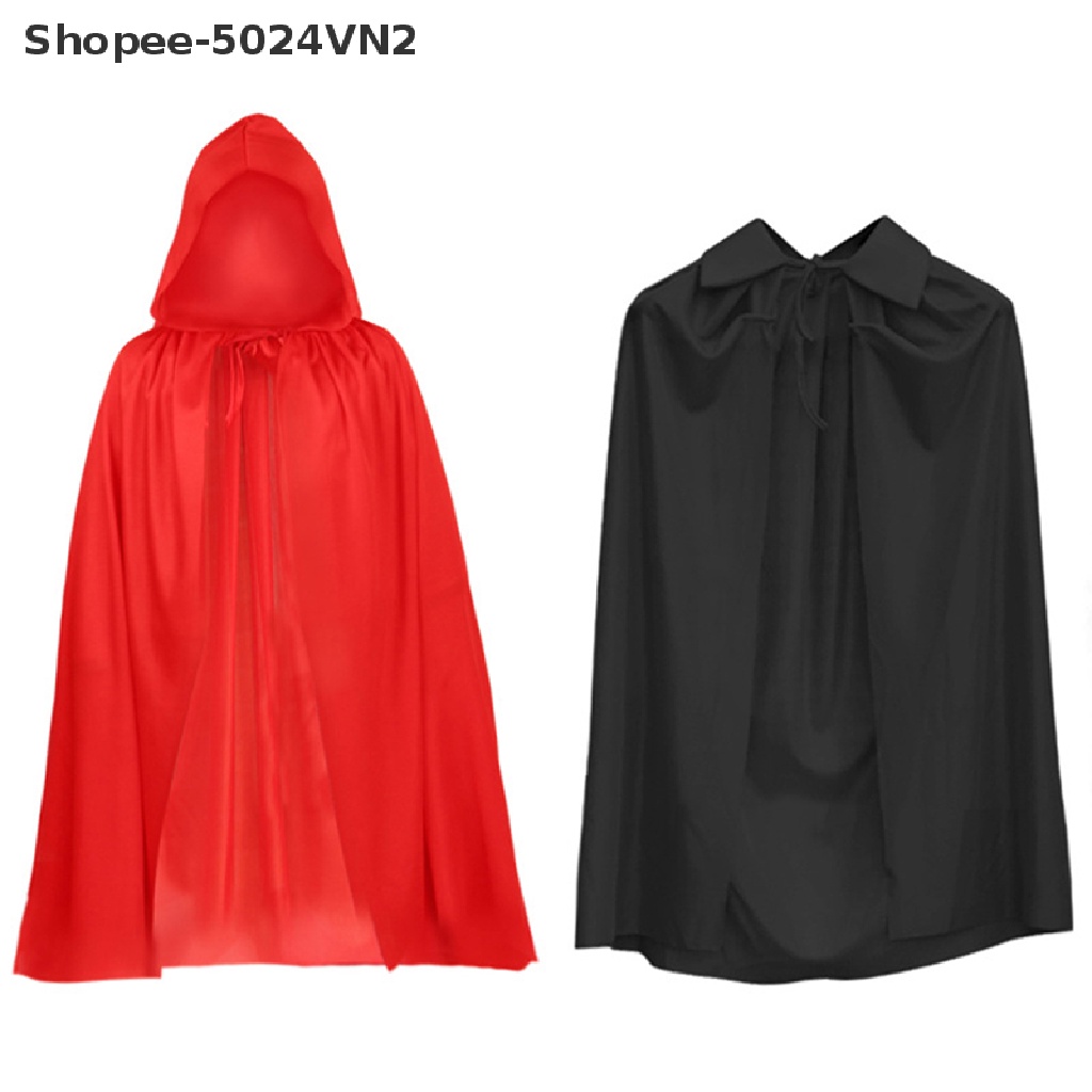 [Mới &amp; Halloween &amp; Halloween] Áo Choàng Dài Hóa Trang Phù Thủy Ác Quỷ Kinh Dị Màu Đỏ Đen