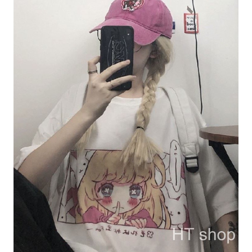 [Mã FASHIONT4WA2 giảm 10K đơn 50K] ÁO THUN, ÁO PHÔNG TAY LỠ UNISEX FORM RỘNG OVERSIZE ANIME M58