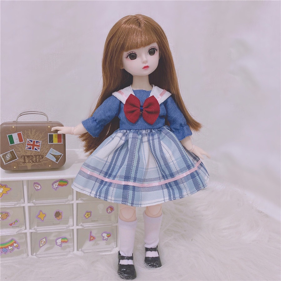 Búp bê Barbie mắt to 3D 30cm