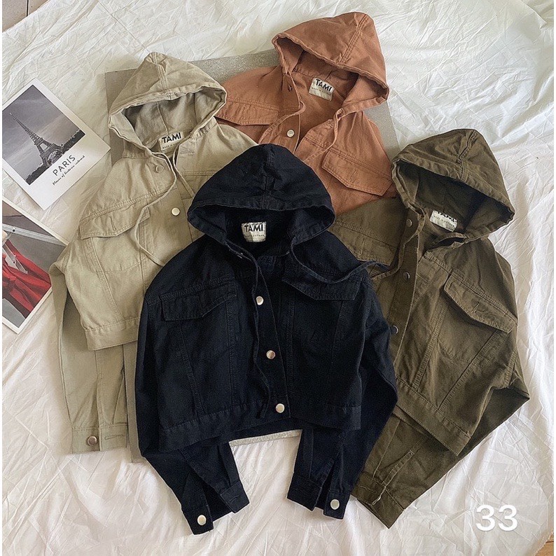 Áo khoác kaki nữ có mũ ảnh thật chất đẹp freesize 55kg