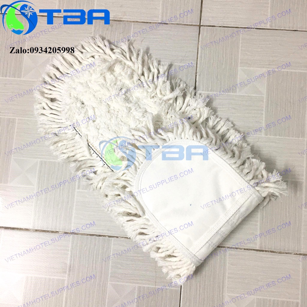 Tấm lau sàn công nghiệp 60cm sợi cotton màu trắng công nghệ mới siêu thấm hút bụi bẩn