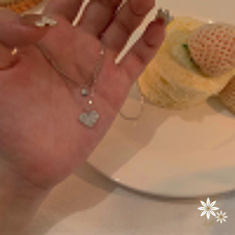 Vòng cổ Hai Lớp Mặt Hình Trái Tim Đính Đá Phong Cách Hàn Quốc Dành Cho Nữ