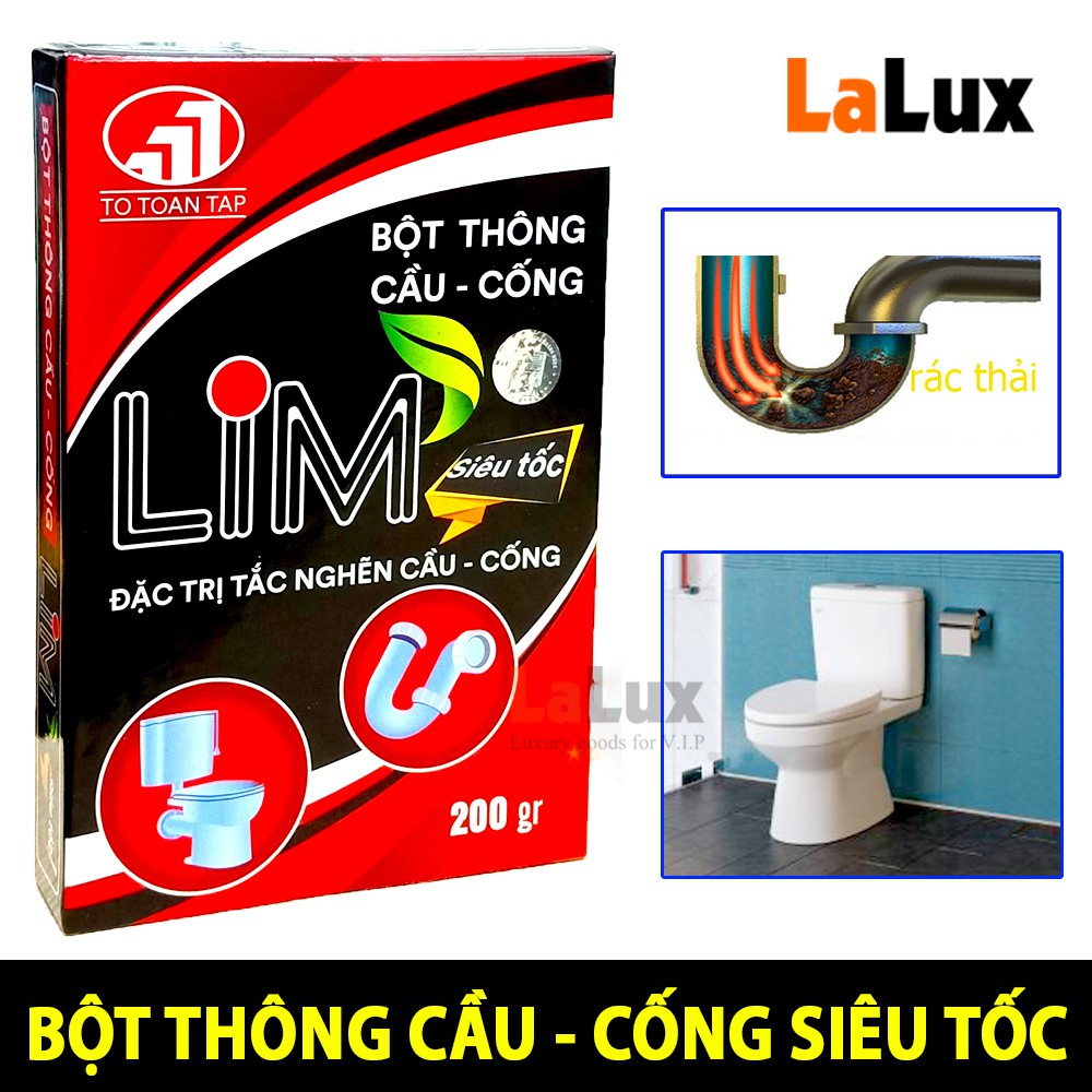 Bột Thông Cống Cực Mạnh LIM - Bột Thông Cống Siêu Mạnh - Thồng Tắc Bồn Cầu - Thông Tắc Ống Nước LOẠI TỐT