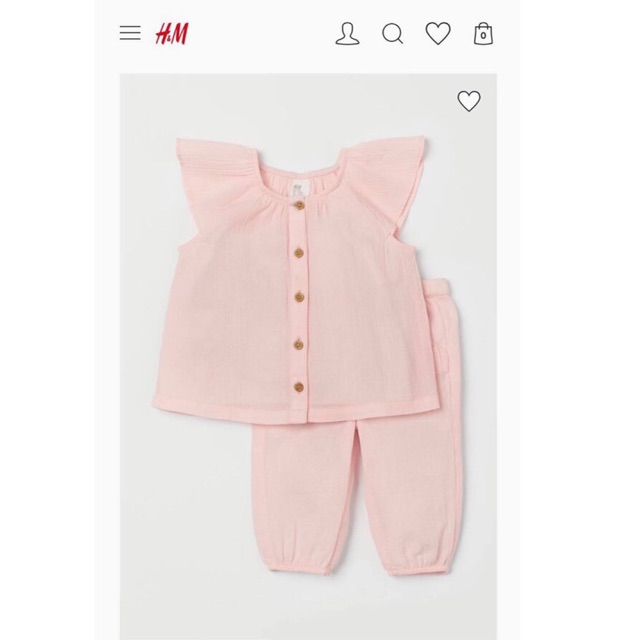 Bộ thô đũi hồng quần dài HM 9M-5Y (có ảnh thật)