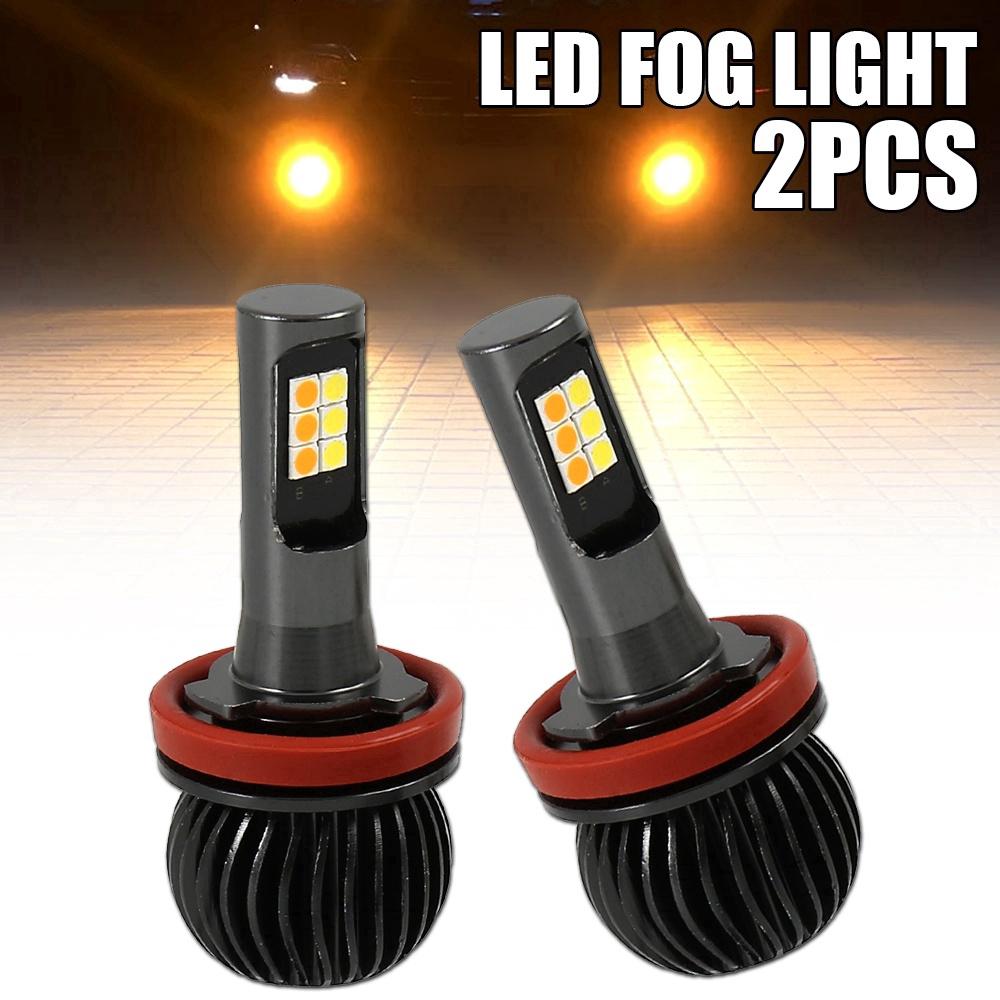 2x160w h8 h11 bohlam lampu kabut led putih + kuning amber ganda