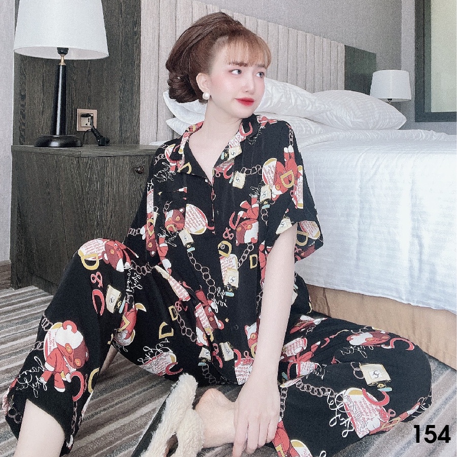 Đồ bộ nữ pijama mặc nhà quần dài, tay lửng cánh dơi chất liệu mango freesize dưới 70kg giá rẻ
