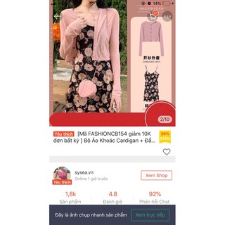 Pass thanh lý bộ sét áo khoác cardigan + đầm hoa