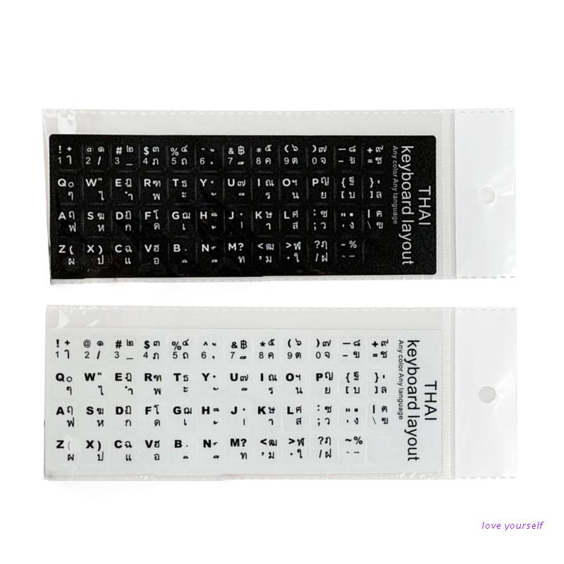 Miếng Dán Bàn Phím Chữ Cái Tiếng Anh Thái Lan Siêu Bền Chống Thấm Nước Cho Laptop PC