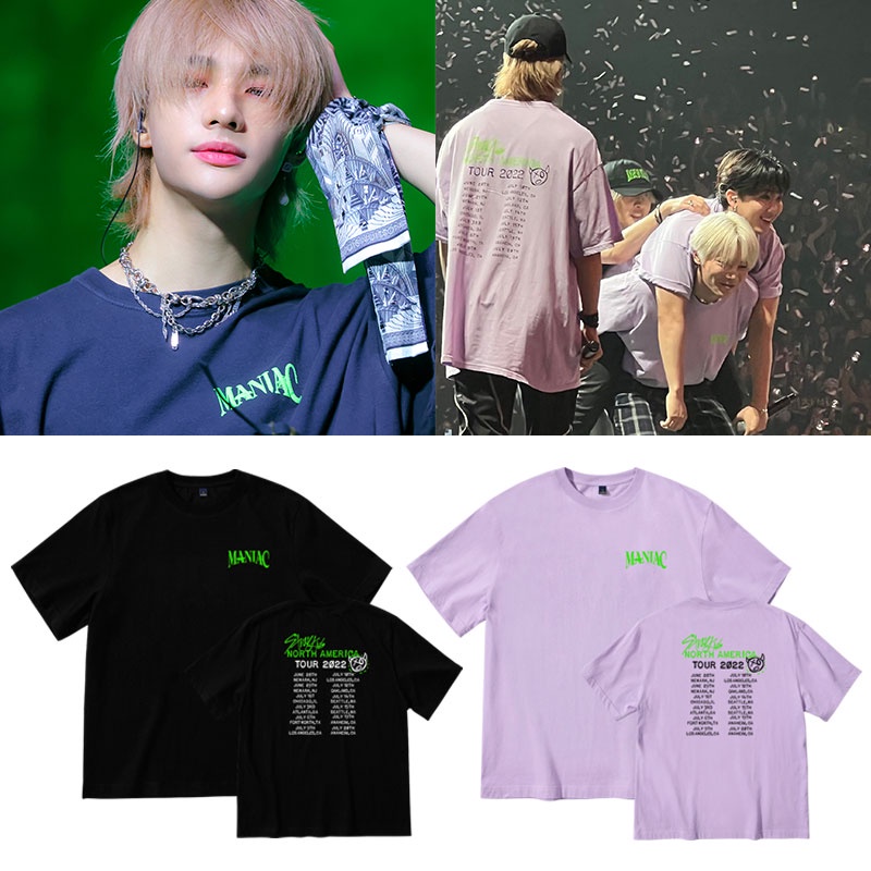 Thời Trang Áo K Pop Kpop K-Áo Thun Nữ Pop StrayKids MANIAC Mne Dạo Phố