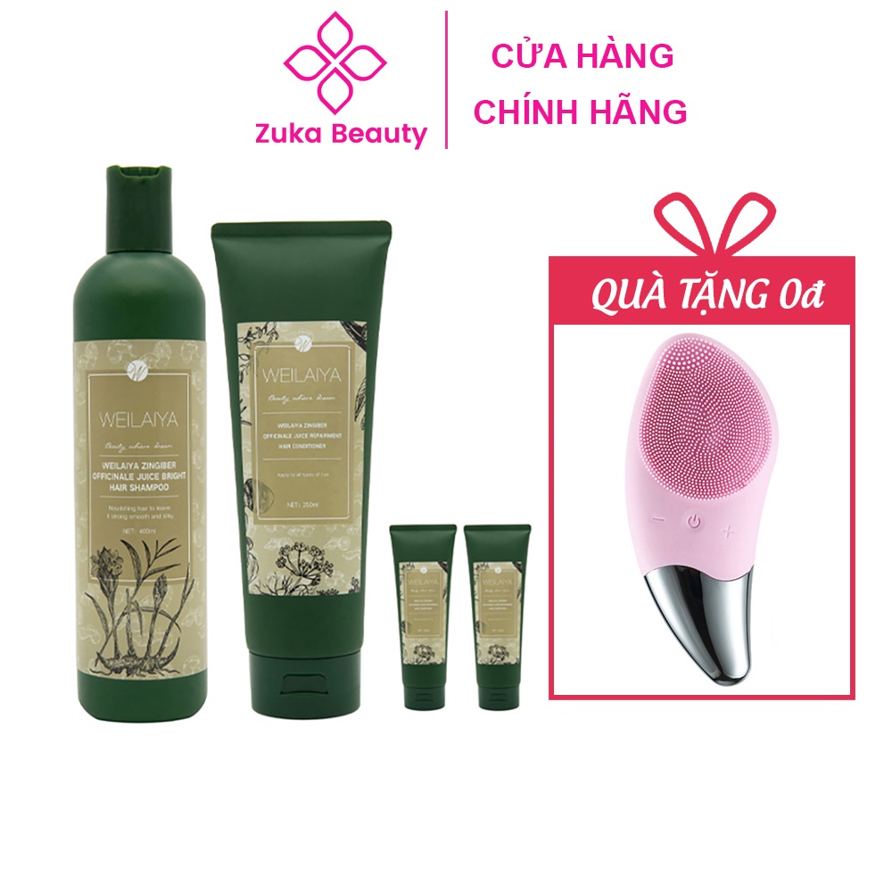 Dầu gội gừng Weilaiya Zuka Beauty tinh chất gừng kết hợp hà thủ ô kích mọc tóc ngăn rụng tóc sạch gàu 400ml  250ml