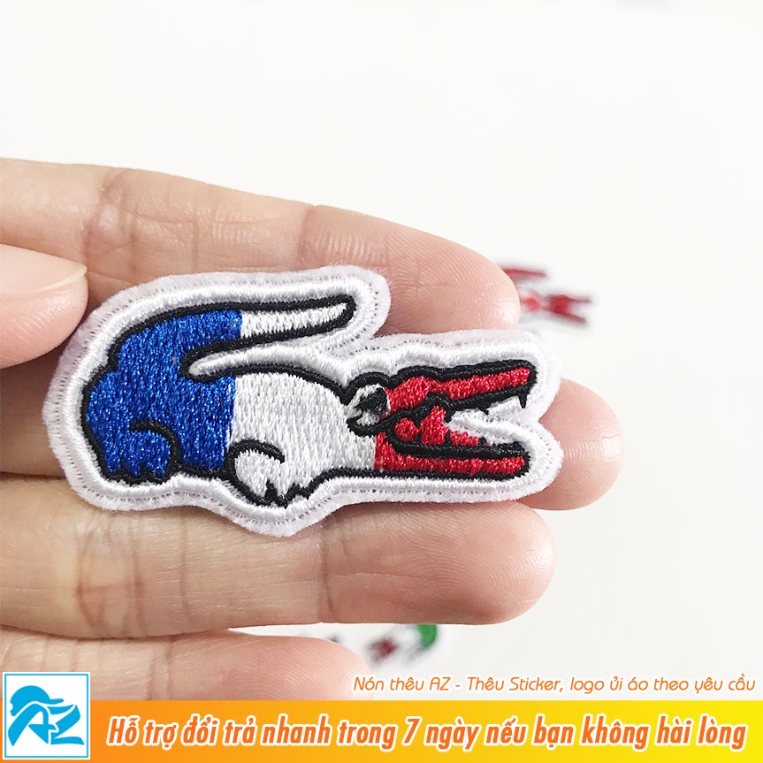 Mua Sticker vải thêu hình logo cá sấu Lacoste - Patch ủi quần áo balo ...