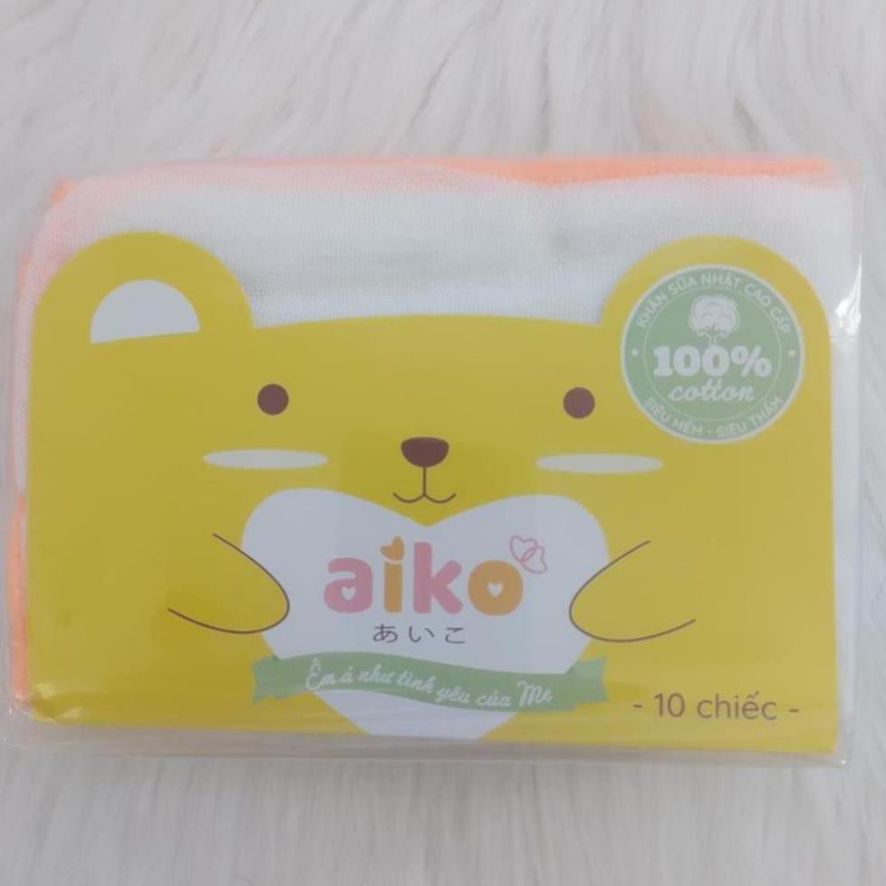 Combo 10 khăn sữa Nhật cao cấp Aiko 3 lớp