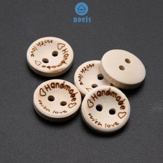 Set 100 Nút Gỗ Hình Trái Tim Làm Đồ Thủ Công