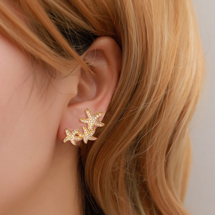 Korean Style Starfish Earrings