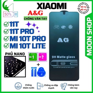 Kính Cường Lực Chống vân tay Xiaomi 11T/ 11T Pro / Mi 10T Pro/ Mi 10T Lite - Dán Full màn hình - AG Nhám phủ Nano