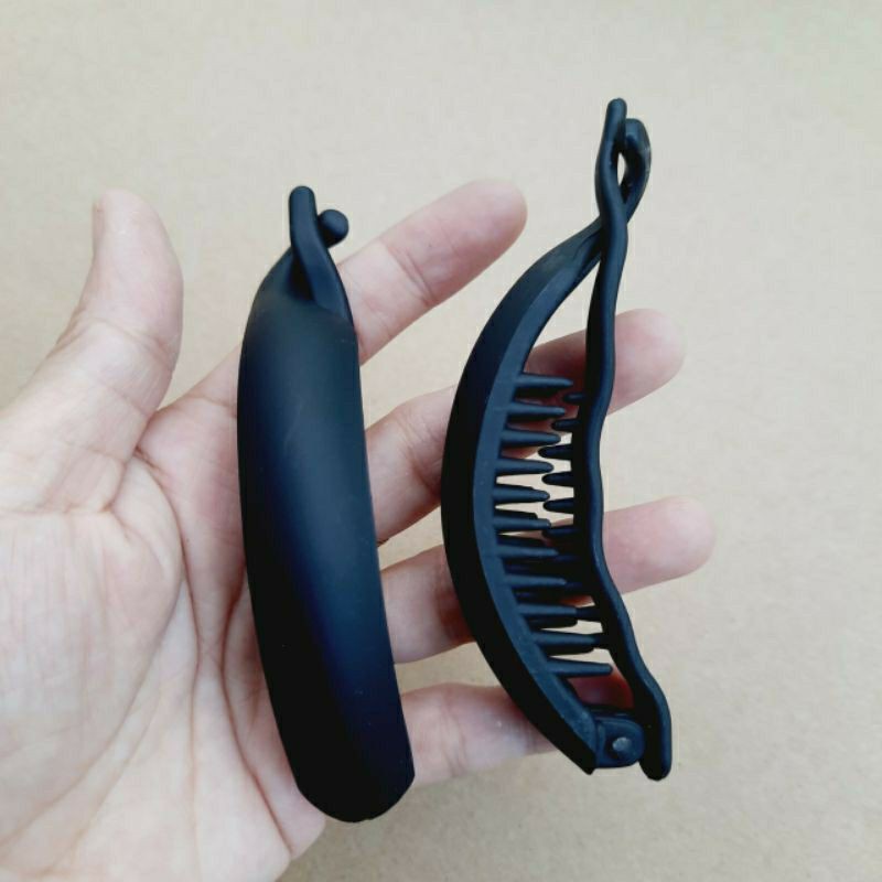 Kẹp tóc ngang,kẹp cóc mo trơn màu đen