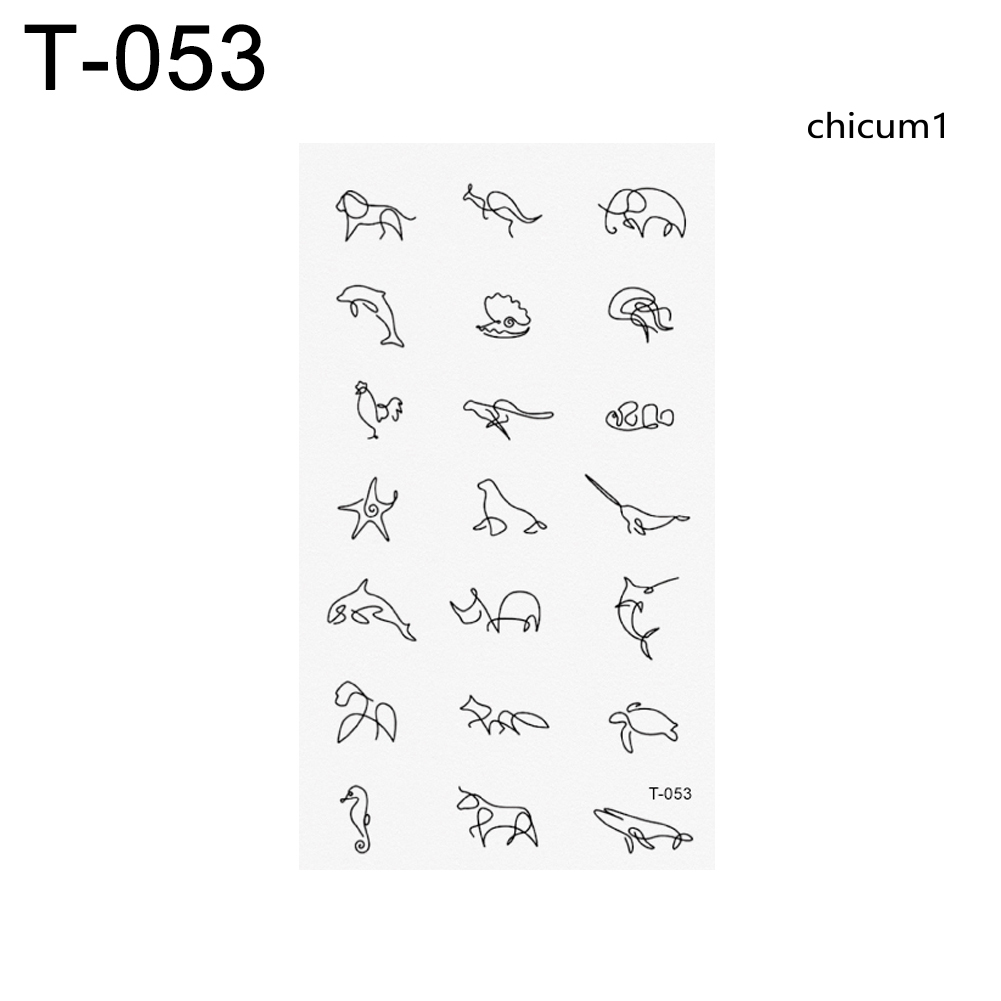 Nhãn dán giả xăm họa tiết hoa/động vật/lông vũ lâu trôi hợp thời trang