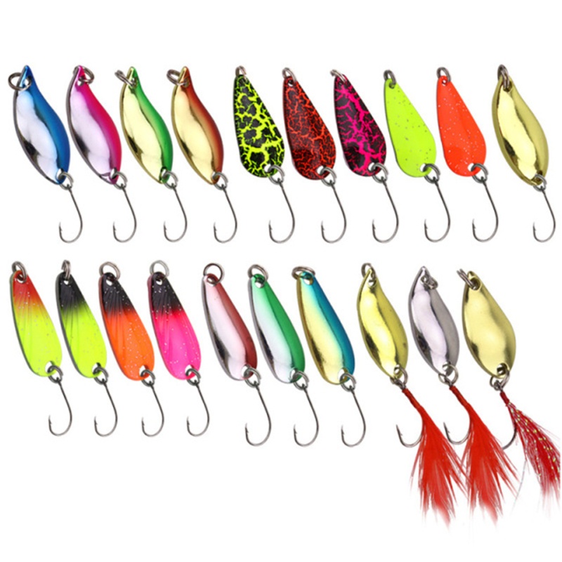 QQ Set 20 Mồi Câu Cá Giả Bằng Kim Loại Kèm Túi Đựng Tiện Lợi