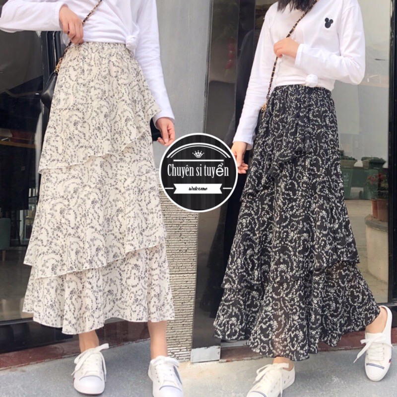 chân váy voan xoè 65( hình ảnh chỉ mang tính chất minh hoạ live ) hàng si hàng thùng