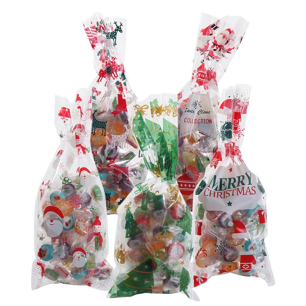 Set 50 Túi Đựng Kẹo Họa Tiết Giáng Sinh Dễ Thương