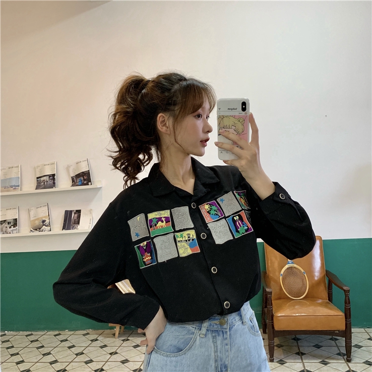 Áo sơ mi nữ SUXI cổ polo thêu hoa thời trang