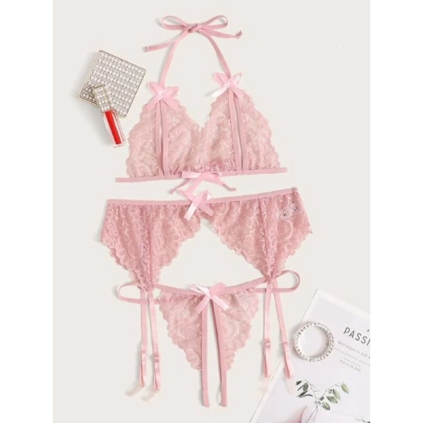 Set áo lót và quần lót ren lọt khe sexy cho bạn gái mã S10 đồ ngủ gợi cảm cho người yêu
