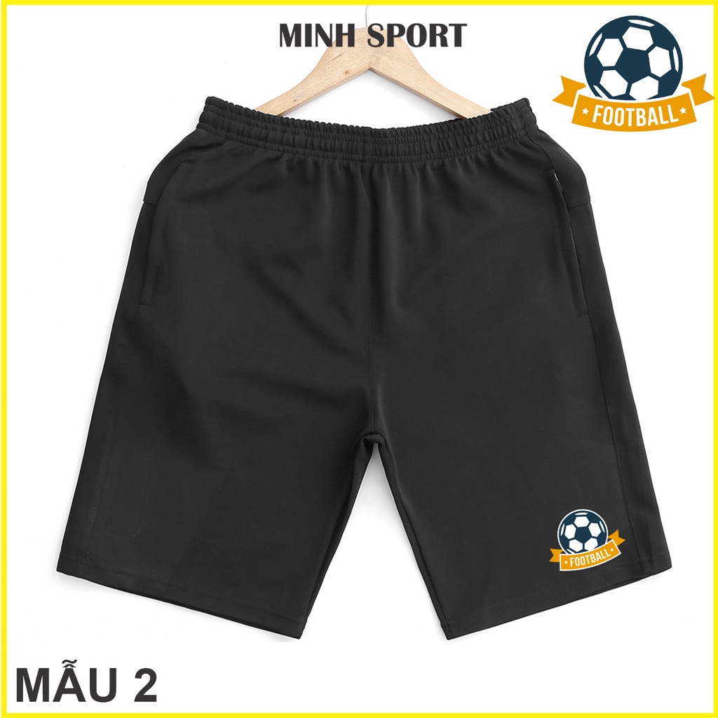 Quần Short Nam Thể Thao Bóng Đá Vải Thun Poly 2 Da Đẹp, Mặc Mát mã QUAN.26