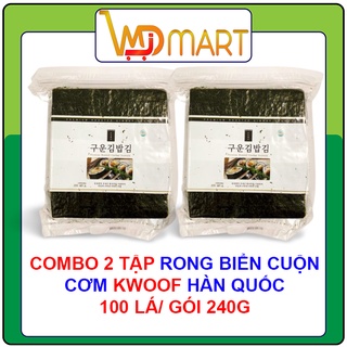 Combo 2 tập rong biển cuộn Kimbap Hàn quốc KWOOF 100 lá/tập