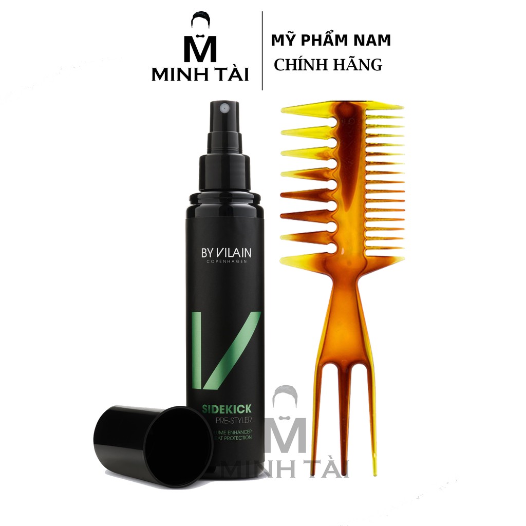 Xịt Dưỡng Tóc , Xịt Tạo Phồng Pre-Styling BY VILAIN Side Kick 155ml - Hàng Chính Hãng + Lược Chải Tóc Texture