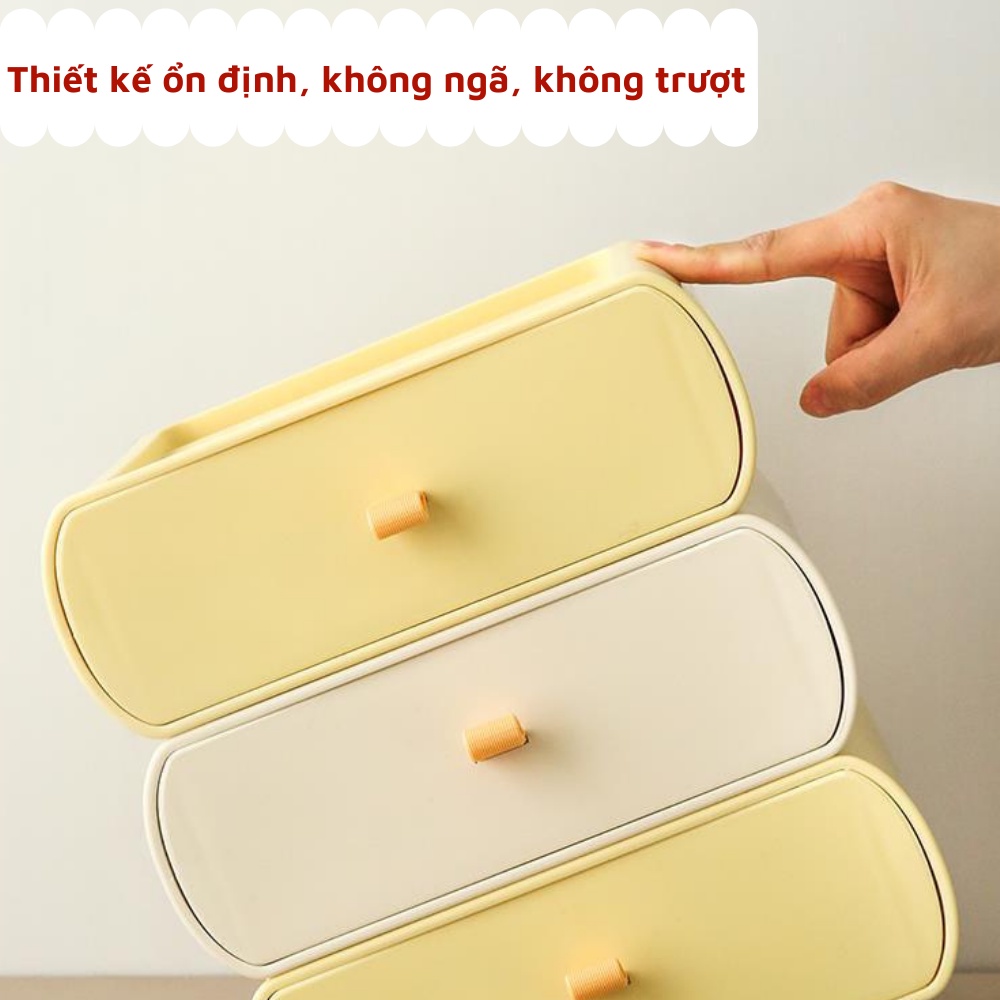 Hộp nhựa để bàn với chất liệu nhựa PP dẻo cao cấp chứa được nhiều vật dụng có ngăn kéo sang trọng và tiện lợi