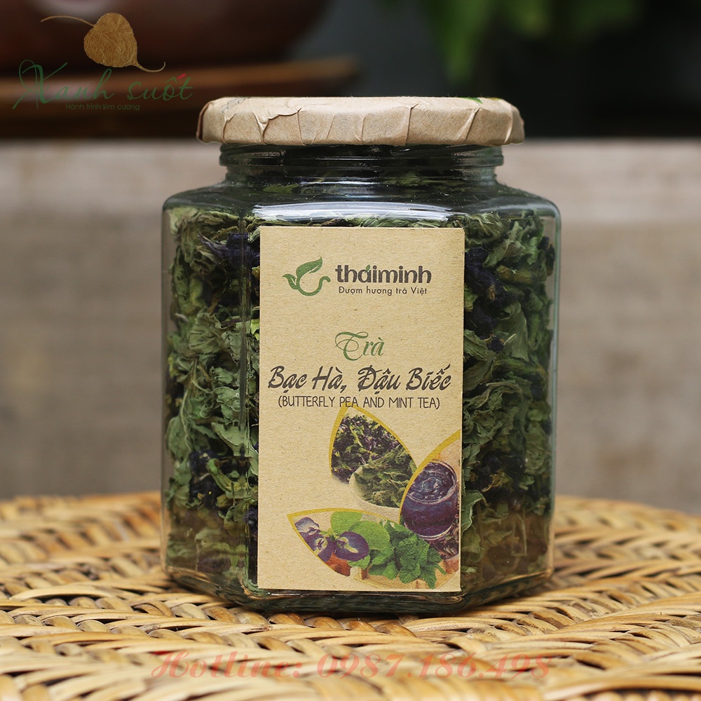 [Thái Minh] Trà Hoa Đậu Biếc &amp; Bạc Hà Sấy Lạnh- Butterfly Pea &amp; Mint Tea (Clitoria Ternatea) [Xanh Suốt]