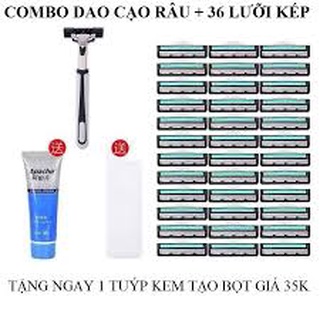 Sét dao cạo râu + 36 đầu cạo kèm kem cạo râu
