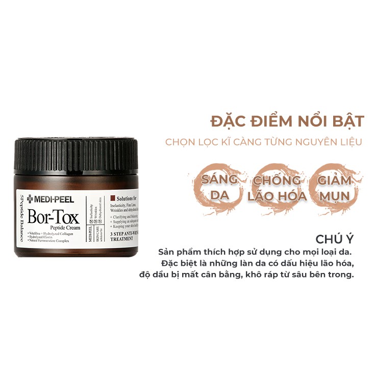 Kem dưỡng da phục hồi da dưỡng ẩm tẩy sạch chất bẩn tế bào chết cho da MEDIPEEL BORTOX PEPTIDE CREAM LUVELA KD16