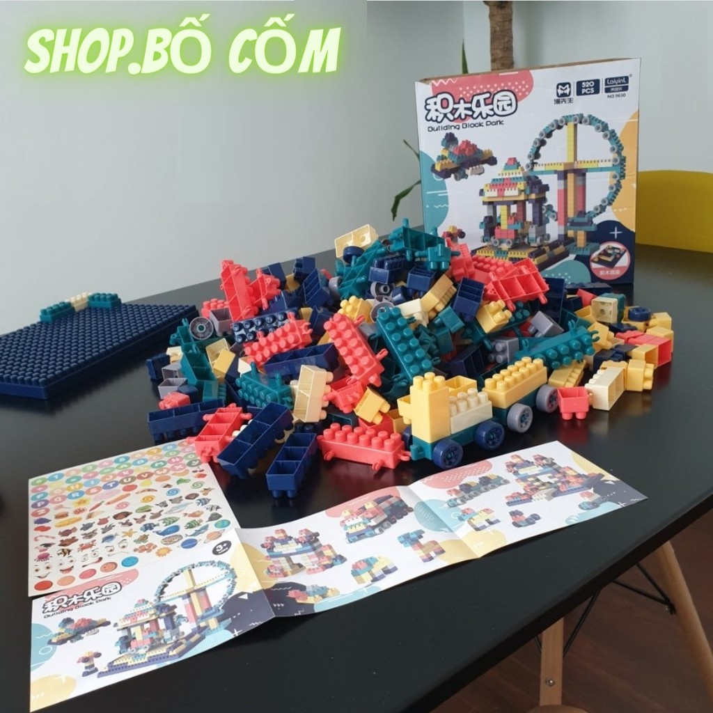 Bộ Lego 520 Chi Tiết Mẫu Mới 2021, Nhựa ABS cao cấp, Nhiều hình dáng, màu sắc khác nhau - Shop Bố Cốm