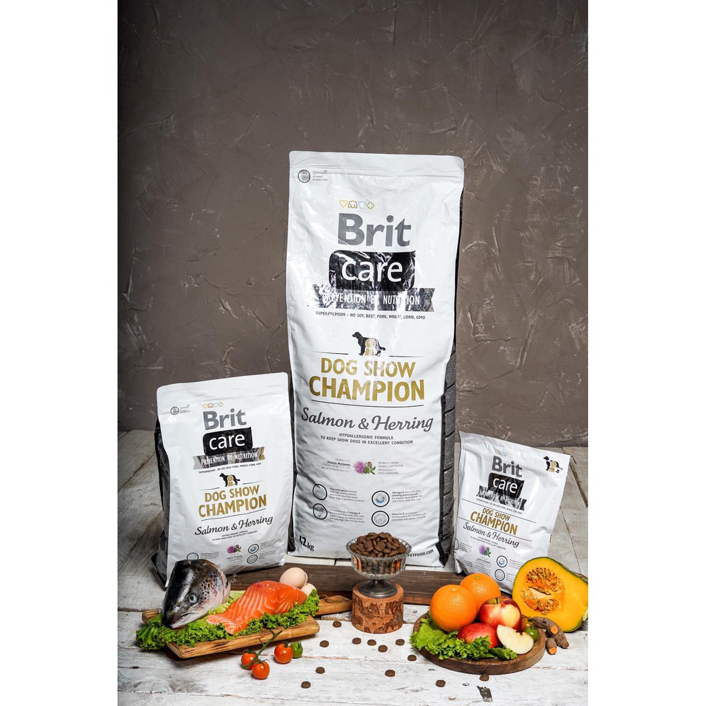 Thức ăn hạt cao cấp cho mọi giống chó giai đoạn trưởng thành - Brit Care Dog Show Champion (12kg)