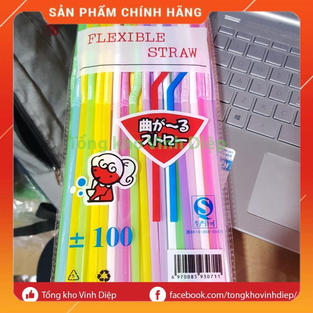 Combo 1 túi ~80 ống hút xoắn nghệ thuật nhiều màu loại đẹp