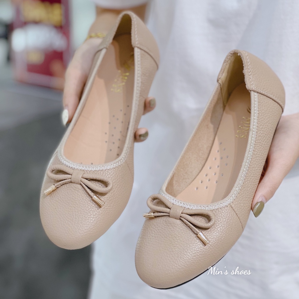 Min's Shoes - Giày Bệt Nơ Da Thật B377