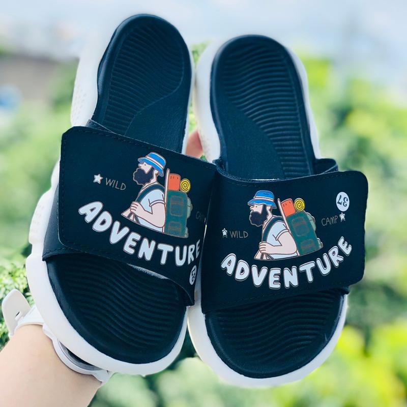 ép 𝐀𝐃𝐕𝐄𝐍𝐓𝐔𝐑𝐄 ❤️FREESHIP + FullBox❤️dép adv quai ngang thể thao nam nữ Balô adventure đế độn cao 4cm Màu đen