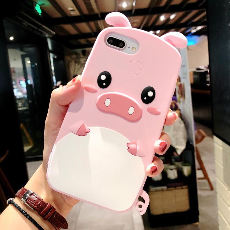 Ốp Điện Thoại Silicon Mềm Hình Chú Heo 3D Dễ Thương Cho iPhone 11 Pro Max 5 5s SE 6 6s 7 8 Plus Xs Max XR