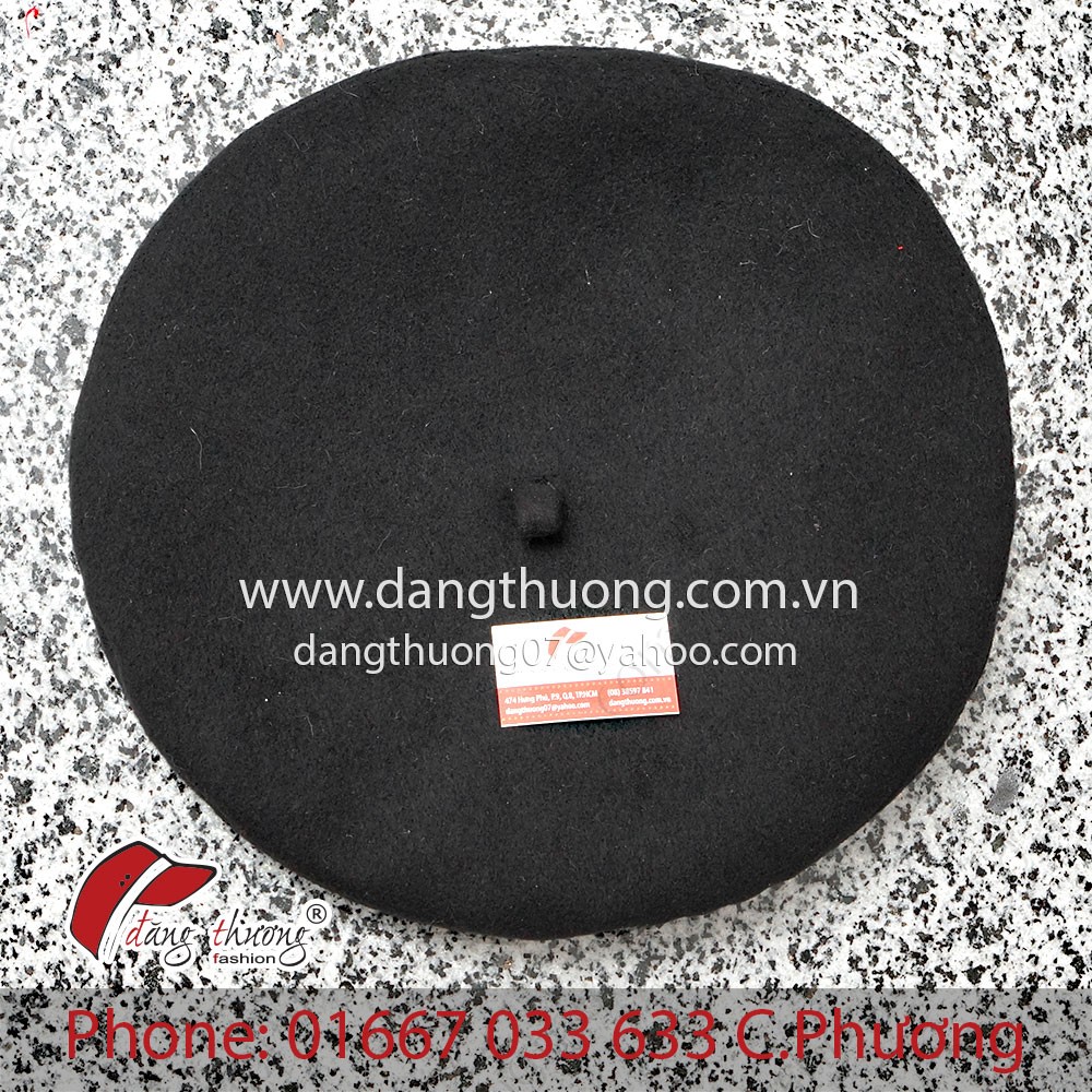 Mũ nồi beret Nỉ Dạ dày dặn ( không phải loại len mỏng) HÌNH THẬT màu ĐEN