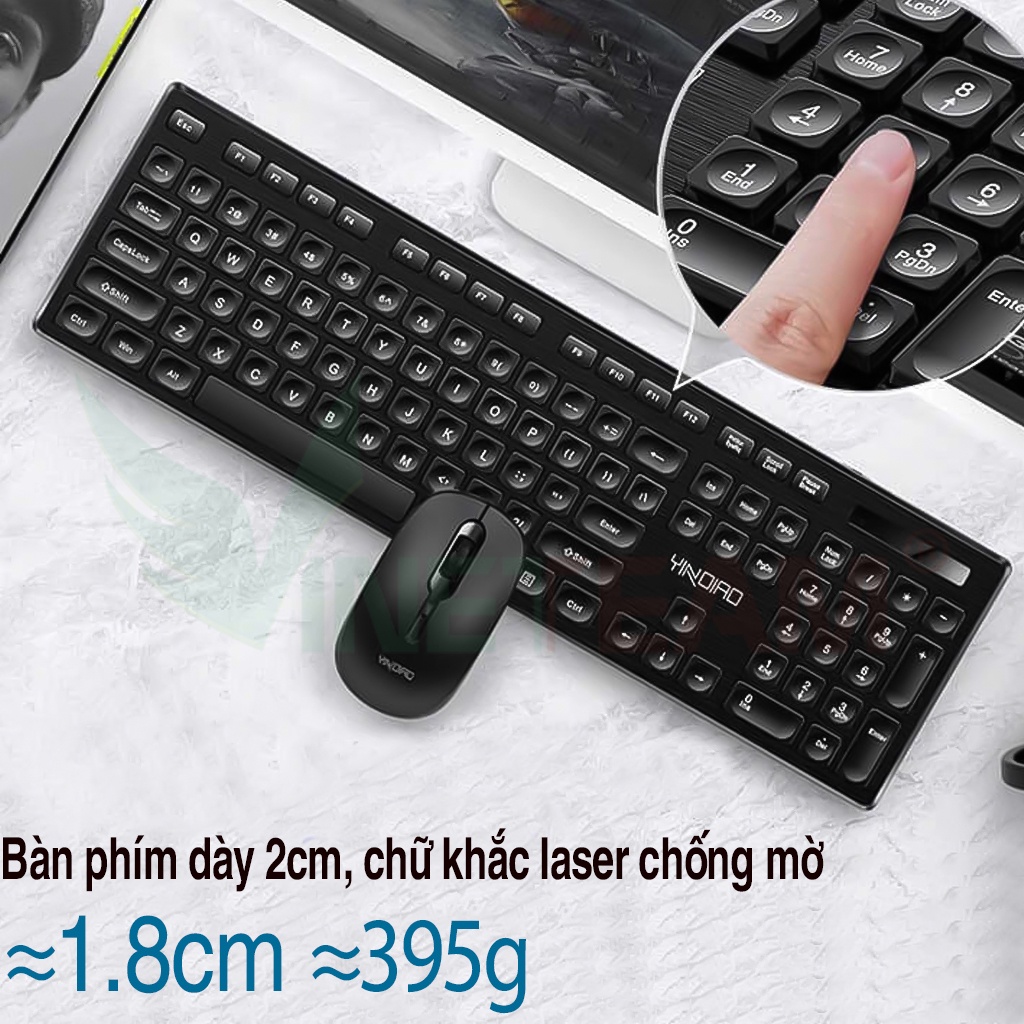 Bàn phím và Chuột không dây YINDIAO V3MAX Công Nghệ Tiết Kiệm Pin -dc4744