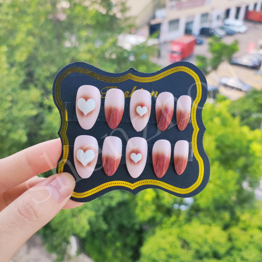 Set 24 Móng Tay Giả Kiểu Pháp Tự Làm T1-T50